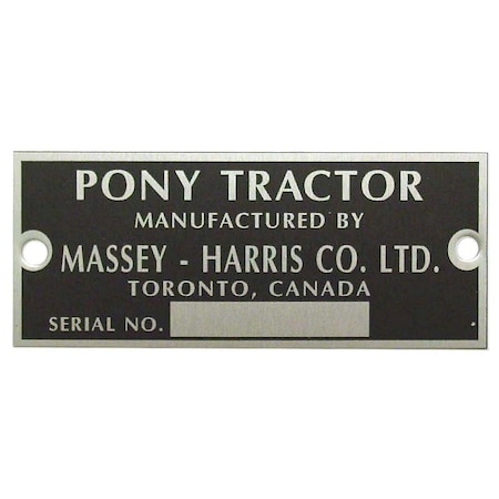Aftermarket MHS064 Serial Number Tag With Rivets Fits Massey Harris MHS064-STR